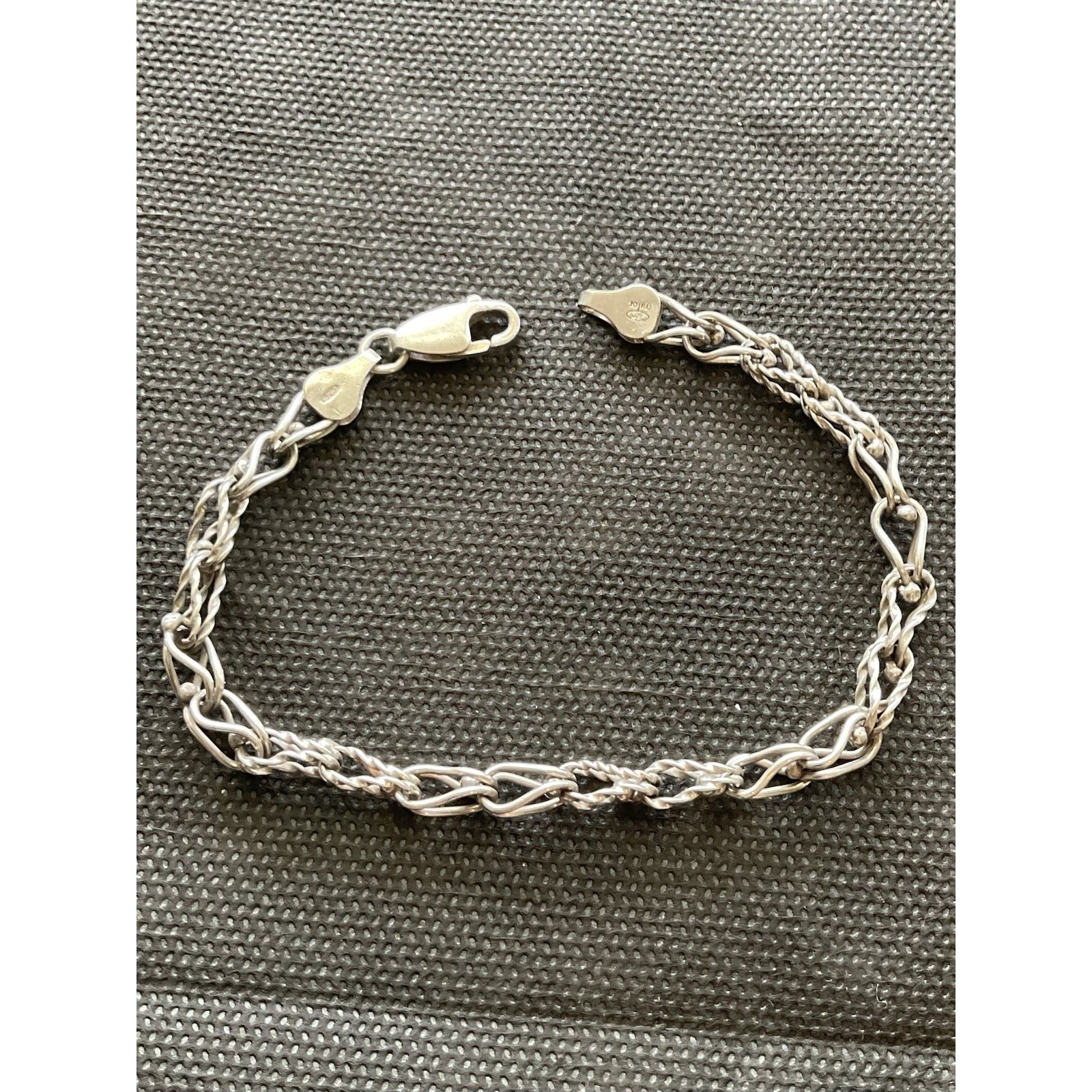 Vintage Italian Sterling Silver Rope Chain Bracelet Milor 925 Estate Jewelry